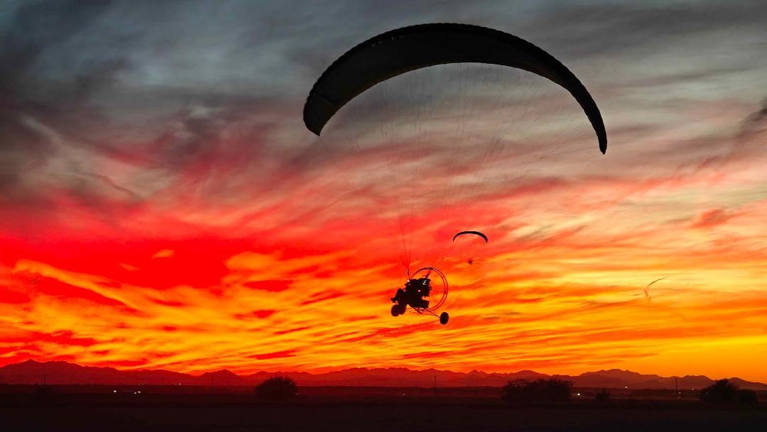 Beautiful sunset flight